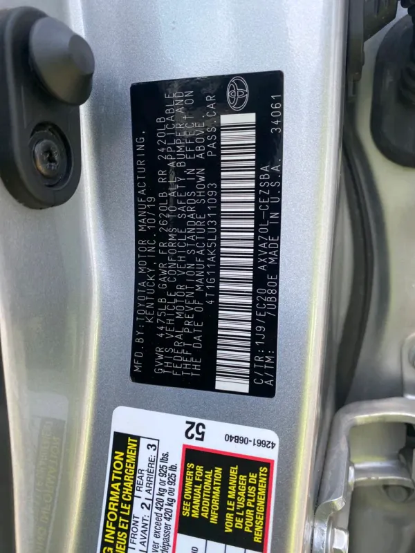 Thumbnail 6 of 2020 Toyota Camry SE